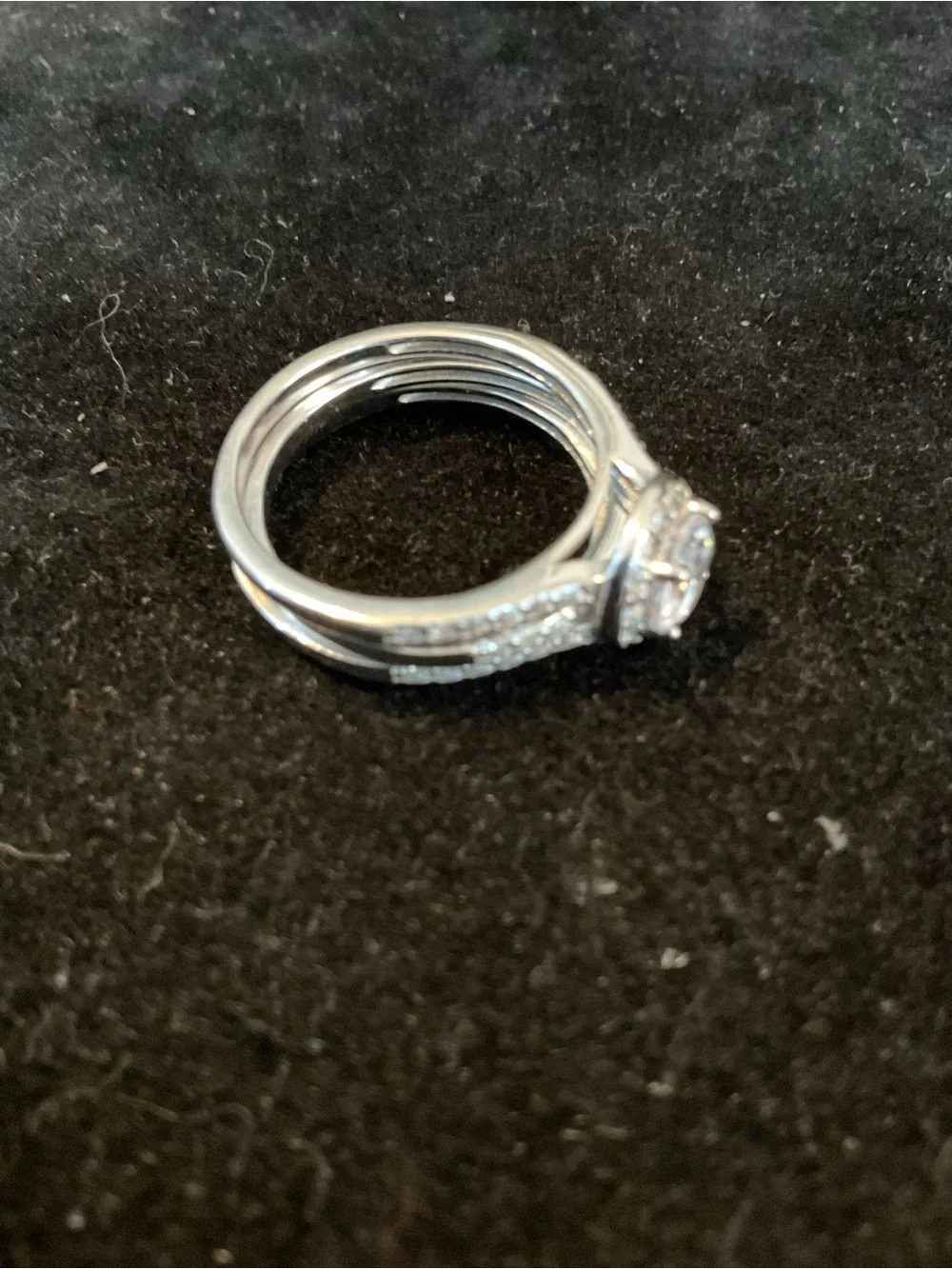 Sterling Silver Cubic Zirconia Halo Ring Set